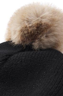 Kids' sparkle-effect beanie hat with Double B monogram by HUGO BOSS