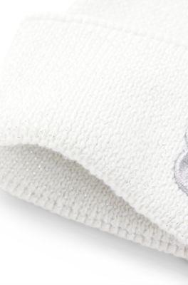 Kids' sparkle-effect beanie hat with Double B monogram by HUGO BOSS