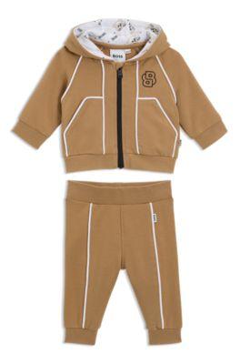 Kids' stretch-cotton tracksuit with Double B monogram by HUGO BOSS