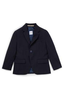 Kids' suit jacket in stretch wool with signature lining by HUGO BOSS