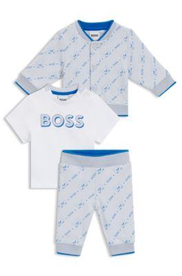 Kids' three-piece tracksuit in cotton by HUGO BOSS