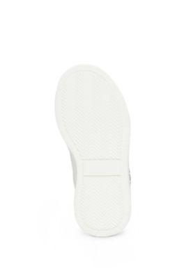 Kids' trainers in leather with metallic faux-leather trims by HUGO BOSS