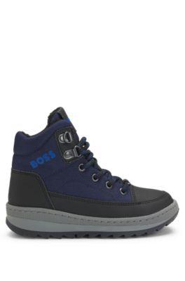 Kids' water-repellent boots with faux-shearling lining by HUGO BOSS