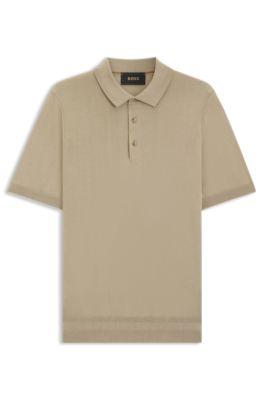 Knit polo shirt in silk and cotton by HUGO BOSS