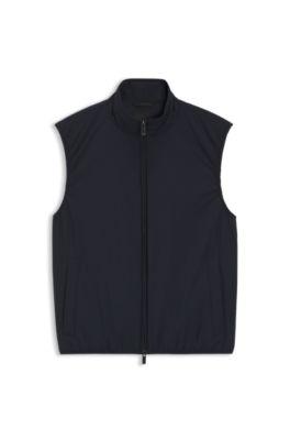 Knit-trim gilet with water-repellent finish by HUGO BOSS