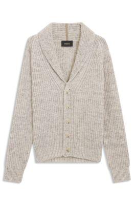 Knitted cardigan in cashmere and wool by HUGO BOSS