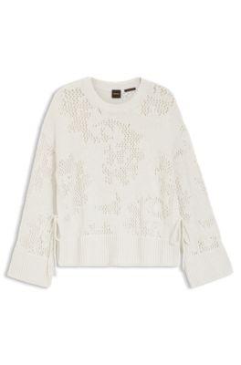 Knitted-pattern sweater in a cotton blend by HUGO BOSS