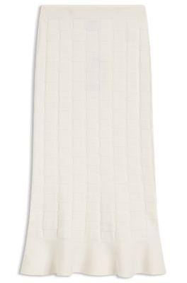 Knitted skirt with check texture by HUGO BOSS
