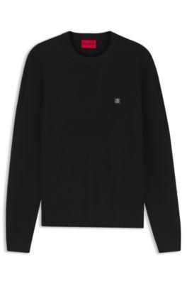 Knitted sweater with stacked logo by HUGO BOSS