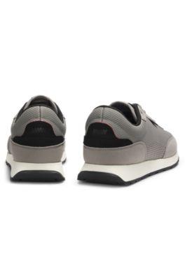 Knitted-upper sneakers with logo flag by HUGO BOSS