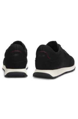Knitted-upper sneakers with logo flag by HUGO BOSS