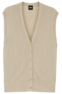 Knitted vest with merino wool by HUGO BOSS