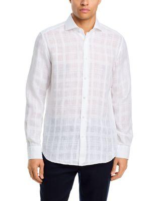 L-Josh Regular Fit Translucent Windowpane Shirt by HUGO BOSS