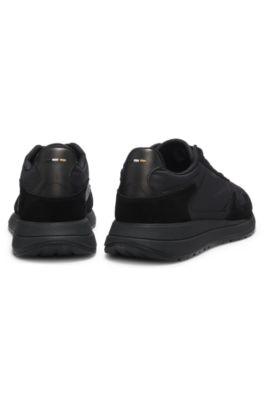Lace-up sneakers in lightweight fabric with suede trims by HUGO BOSS