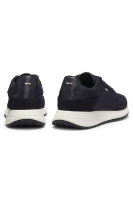 Lace-up sneakers in lightweight fabric with suede trims by HUGO BOSS Lace-up sneakers in lightweight fabric with suede trims by HUGO BOSS