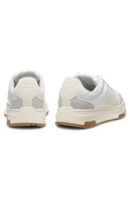 Lace-up trainers with monogram detailing by HUGO BOSS
