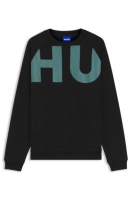 Large-logo sweatshirt in cotton jersey by HUGO BOSS