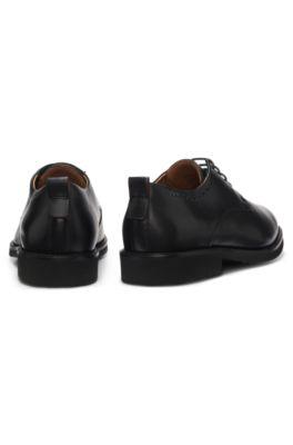 Leather Derby shoes with brogue detailing by HUGO BOSS