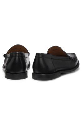 Leather moccasins with penny trim by HUGO BOSS