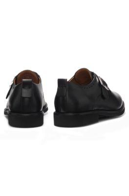 Leather monk-strap shoes with brogue detailing by HUGO BOSS