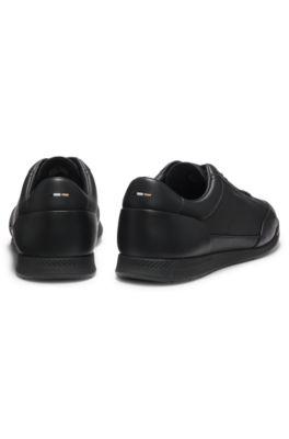 Leather sneakers with foil logo by HUGO BOSS