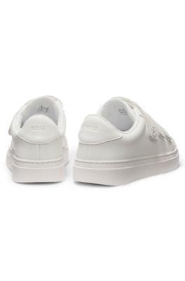 Leather trainers with suede trims by HUGO BOSS