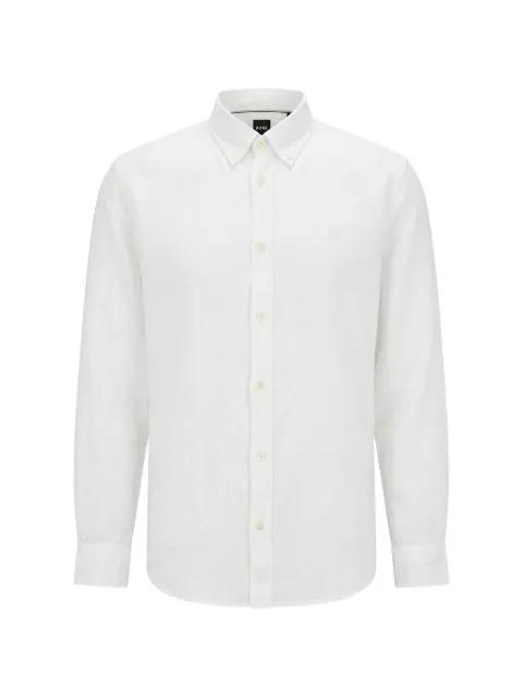 Liam logo-embroidered linen shirt by HUGO BOSS