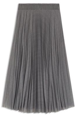 Lined skirt in pliss&eacute; tulle by HUGO BOSS