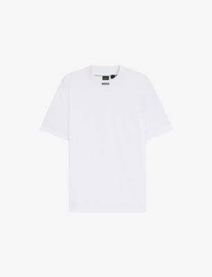 Logo-Collar Short-Sleeve Stretch-Cotton T-Shirt by HUGO BOSS