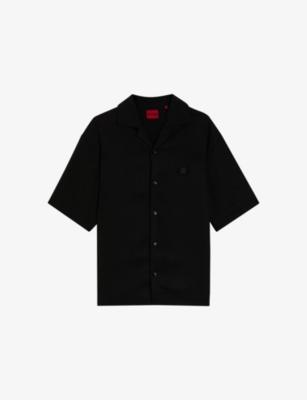 Logo-Embroidered Oversized-Fit Woven Shirt by HUGO BOSS