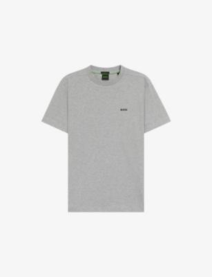 Logo-Embroidered Regular-Fit Stretch-Cotton T-Shirt by HUGO BOSS