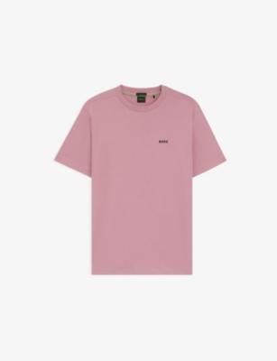 Logo-Embroidered Regular-Fit Stretch-Cotton T-Shirt by HUGO BOSS