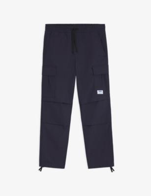 Logo-Patch Elasticated-Waist Cotton Cargo Trousers by HUGO BOSS