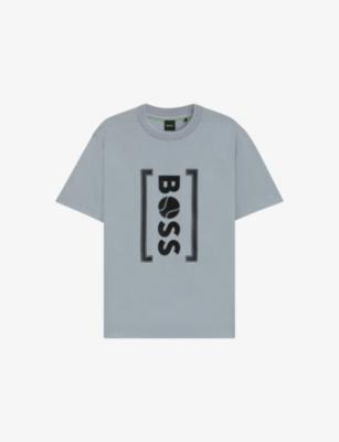 Logo-Print Short-Sleeve Cotton T-Shirt by HUGO BOSS