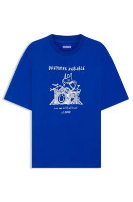 Logo-artwork T-shirt in cotton jersey by HUGO BOSS