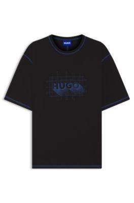 Logo-artwork T-shirt in cotton jersey by HUGO BOSS