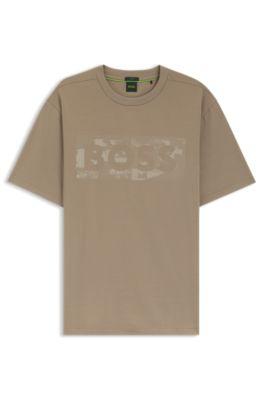 Logo-artwork T-shirt in stretch cotton by HUGO BOSS