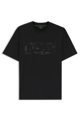 Logo-artwork T-shirt in stretch cotton by HUGO BOSS