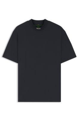 Logo-collar T-shirt in stretch cotton by HUGO BOSS