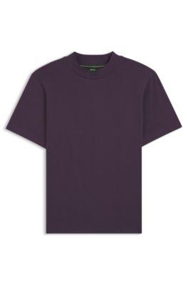 Logo-collar T-shirt in stretch cotton by HUGO BOSS