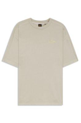 Logo-detail T-shirt in cotton jersey by HUGO BOSS