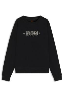 Logo-detail sweatshirt in cotton terry by HUGO BOSS