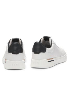Logo-detail trainers in leather by HUGO BOSS