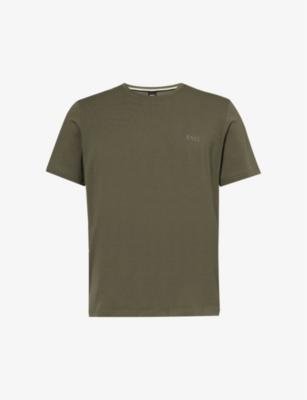 Logo-embroidered regular-fit stretch-cotton T-shirt by HUGO BOSS