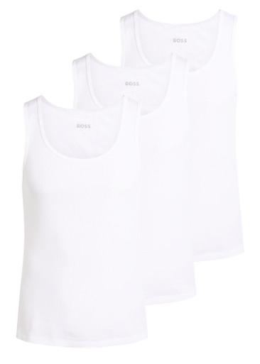 Logo-embroidered ribbed cotton tank - set of three by HUGO BOSS