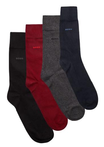 Logo-intarsia cotton-blend socks - set of four by HUGO BOSS Logo-intarsia cotton-blend socks - set of four by HUGO BOSS