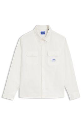 Logo-label shirt in cotton twill by HUGO BOSS