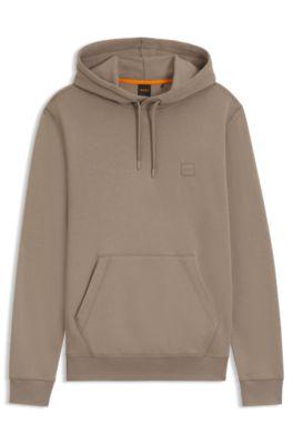 Logo-patch hoodie in cotton terry by HUGO BOSS