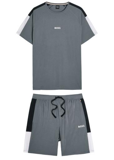 Logo-print cotton-blend lounge set by HUGO BOSS