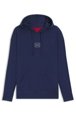 Logo-print hoodie in stretch cotton by HUGO BOSS
